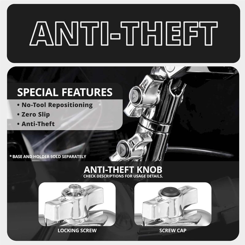 tackform Chrome 3.5" Long Metal 20mm Ball and Socket Arm DuraLock 20 Series | Dual 20mm Sockets with Optional Anti-Theft Security Function - Image 3